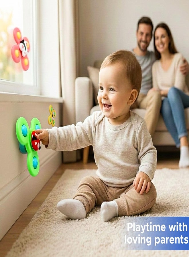 NHR 3 Pcs Baby Spinner Toys - Insect Suction Cup Bath Toys, Sensory Fidget Spinners for Toddlers & Infants, Water Play, Car Window & Travel Toys, Gift for Kids - Image 4